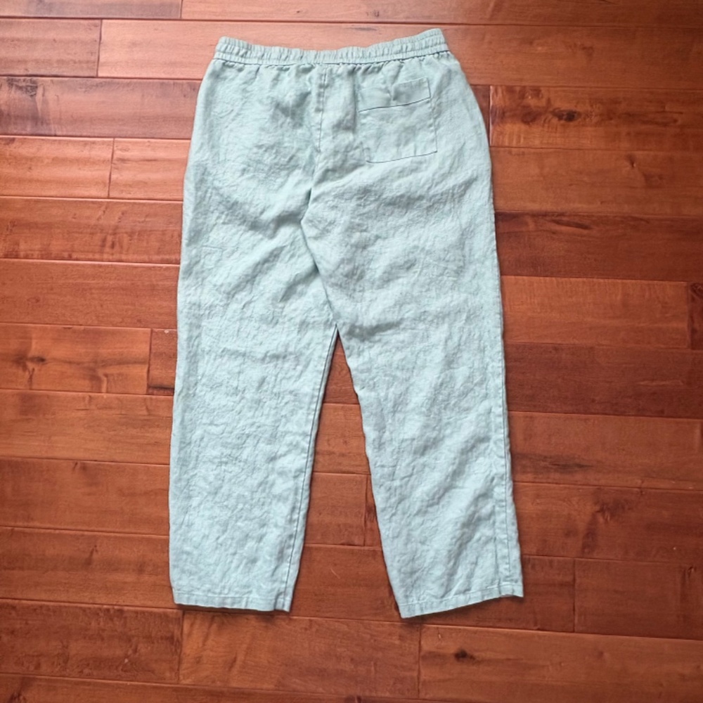 TOMBOLO Easy-Going‎ Pants (Hazy Blue  Linen) Womens XL Wide leg - Picture 8 of 15